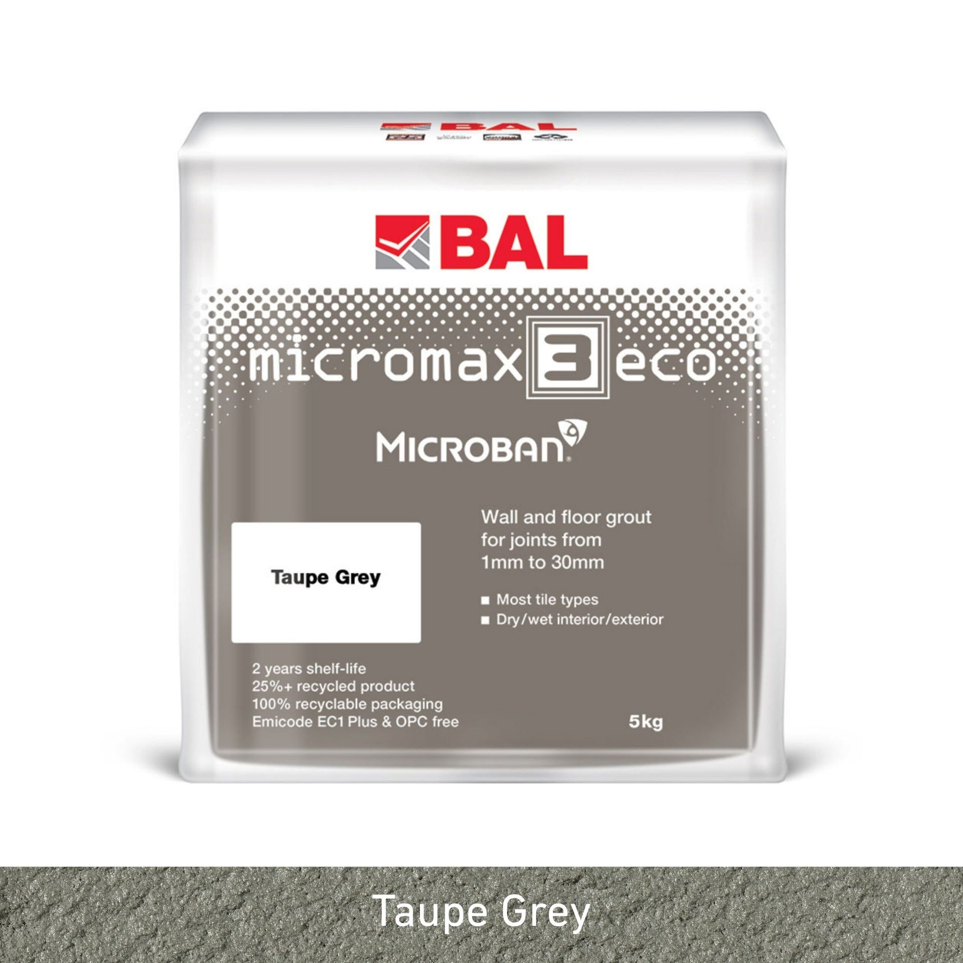 BAL Micromax3 Eco Taupe Grey Grout 5kg