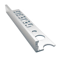 Genesis Aluminium Straight Edge Tile Trim Bright Silver