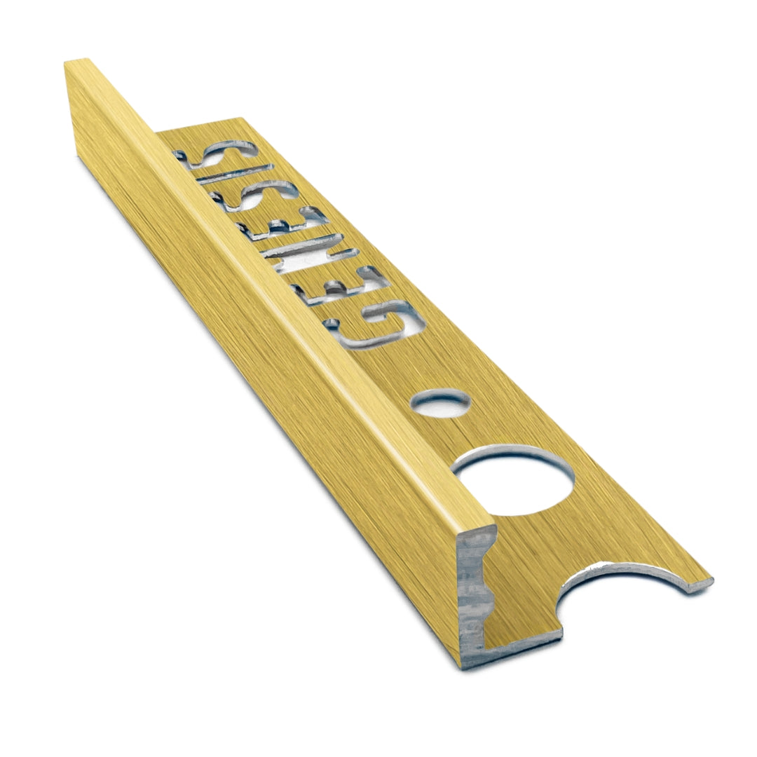 Genesis Aluminium Straight Edge Tile Trim Brushed Brass