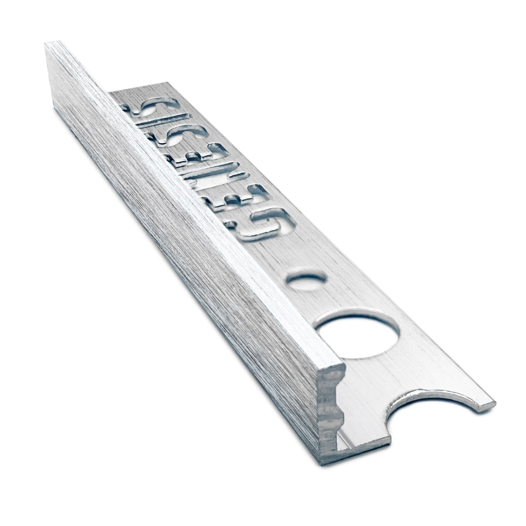 Genesis Aluminium Straight Edge Tile Trim Brushed Silver Chrome