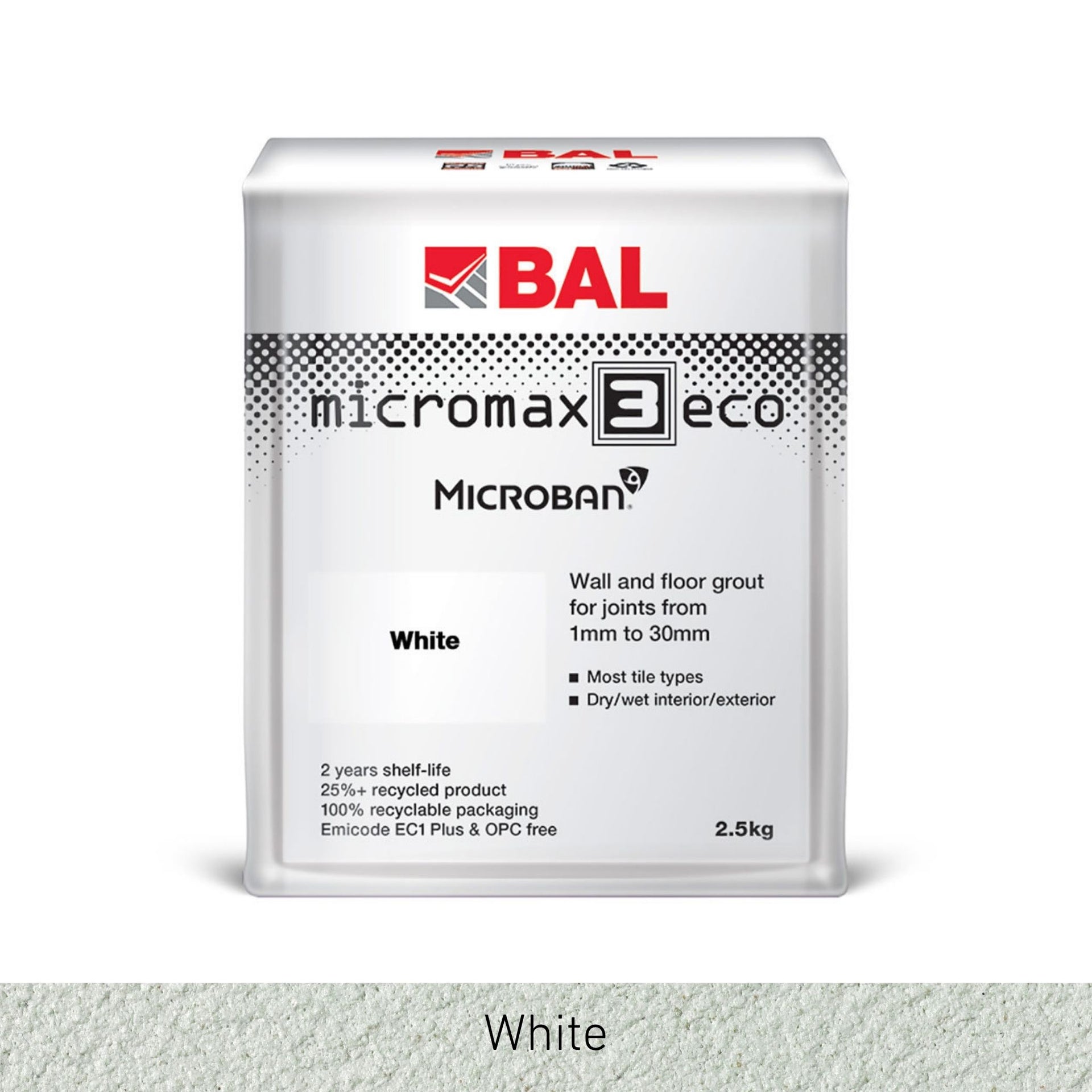 BAL Micromax3 Eco White Grout 2.5kg