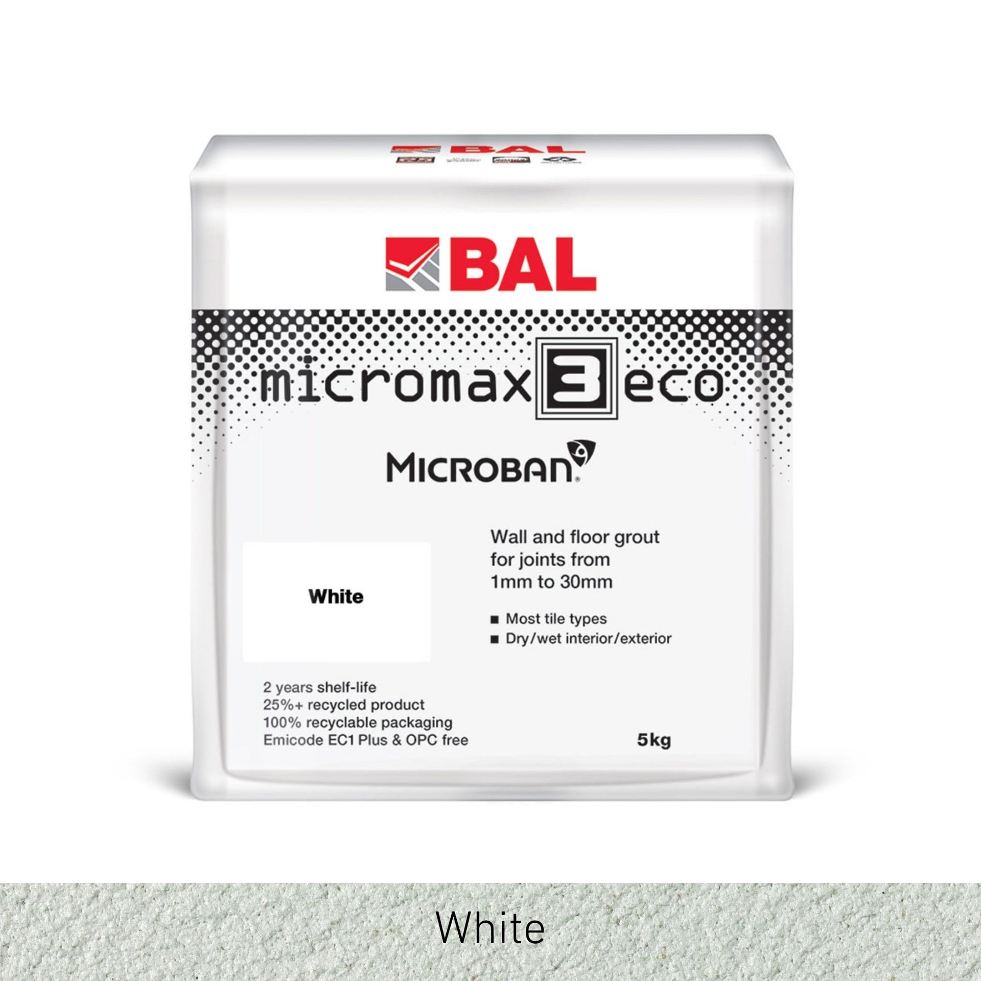 BAL Micromax 3 Eco White Grout 5kg